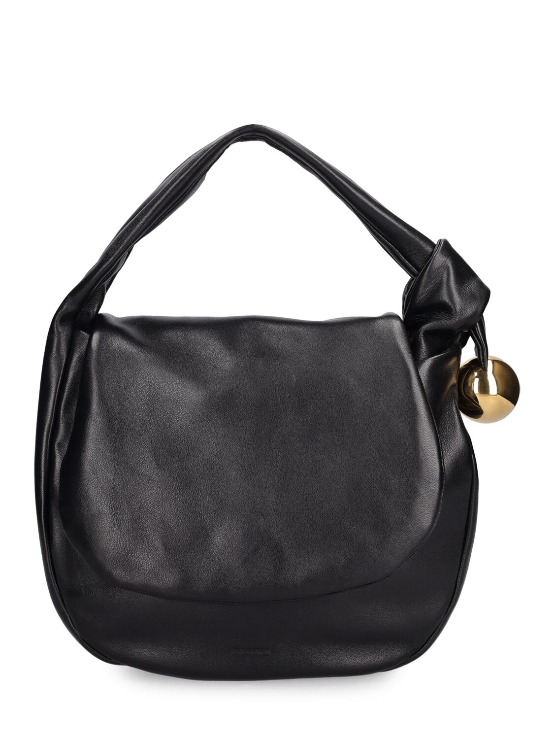 Jil Sander Sphere Nappa Leather Shoulder Bag In Black