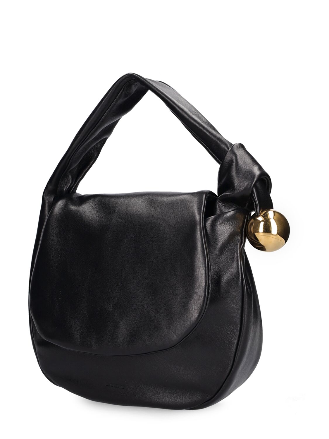 Shop Jil Sander Sphere Nappa Leather Shoulder Bag In Black