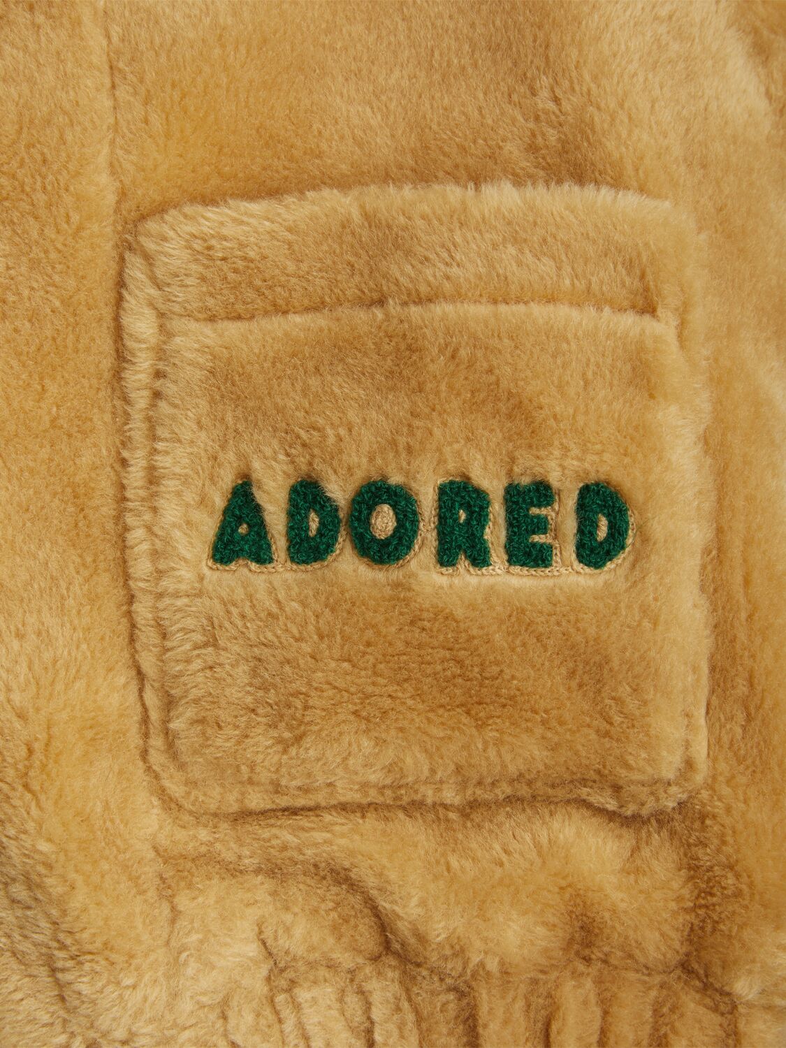 Shop Mini Rodini Recycled Teddy Hooded Jacket W/ Ears In Beige
