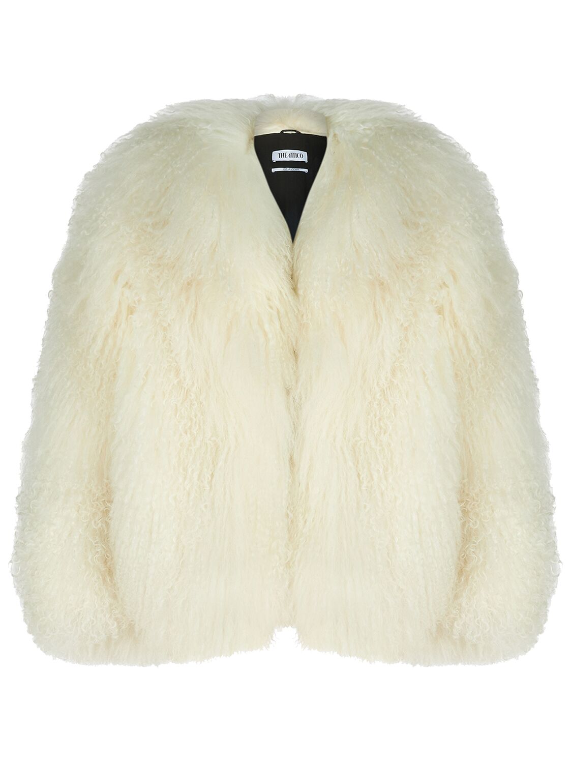 Shop Attico Mongolia Fur Short Coat In White