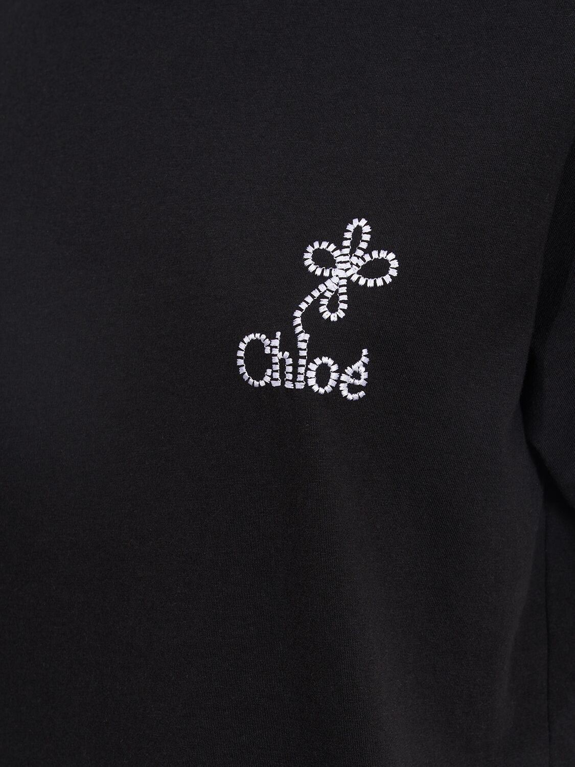 Shop Chloé Cotton Jersey Logo T-shirt In Black