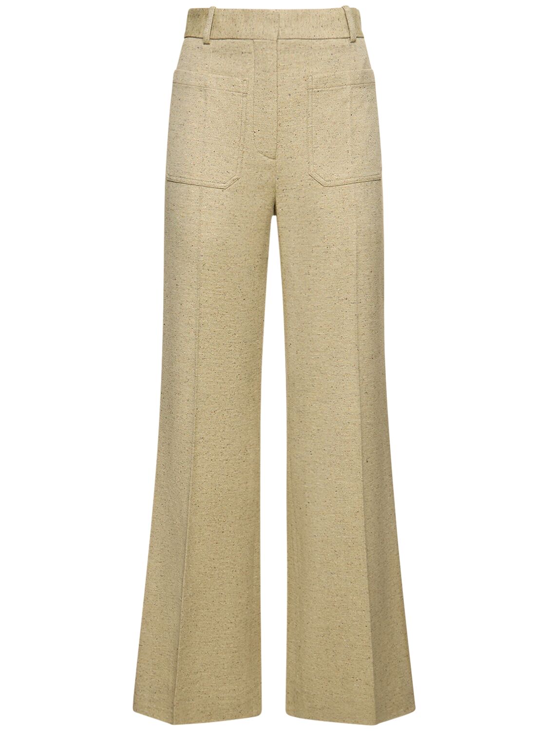 Victoria Beckham Alina Wool Blend Trousers In Green