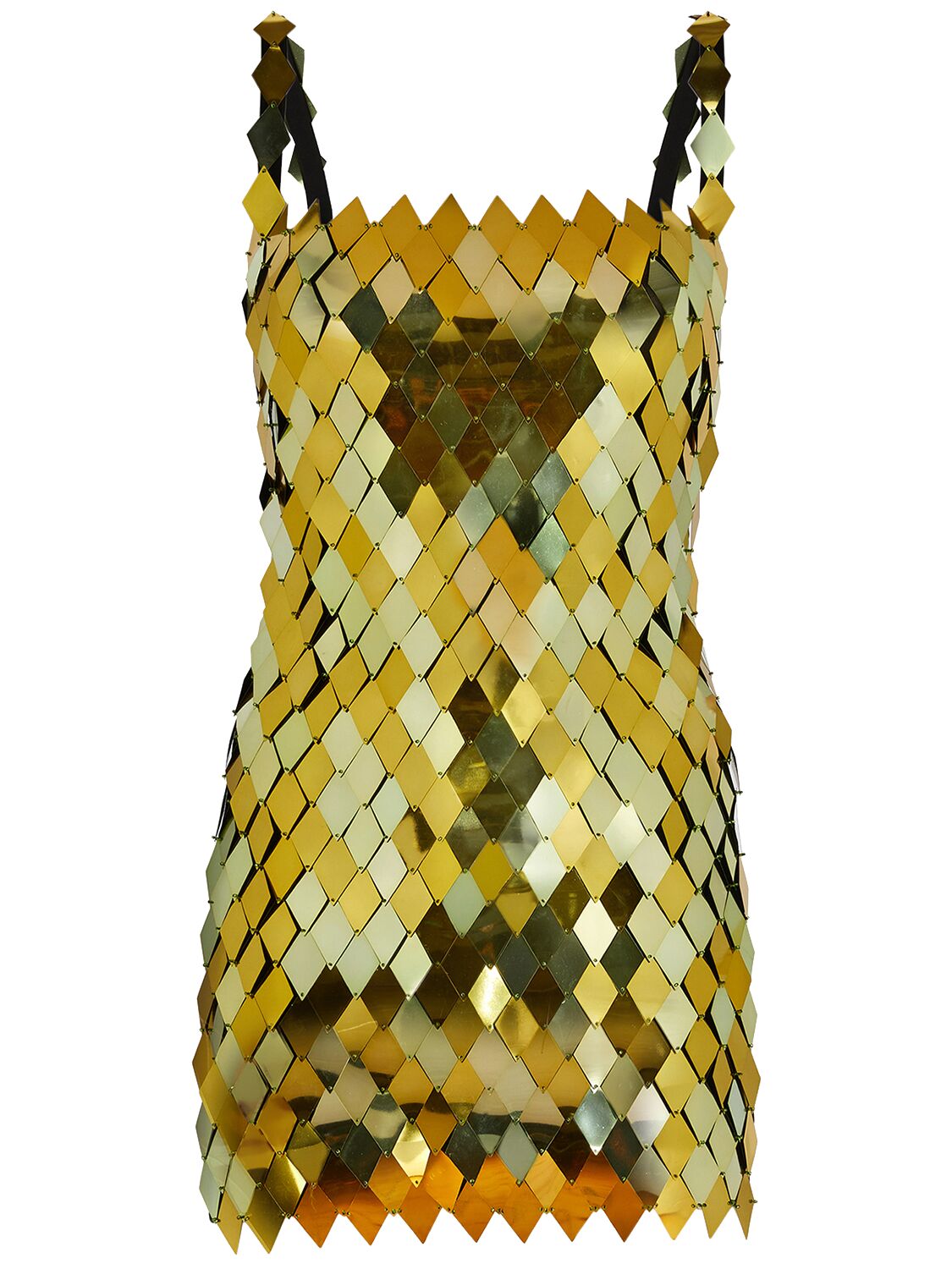 Shop Attico Rue Sequined Sleeveless Mini Dress In Gold