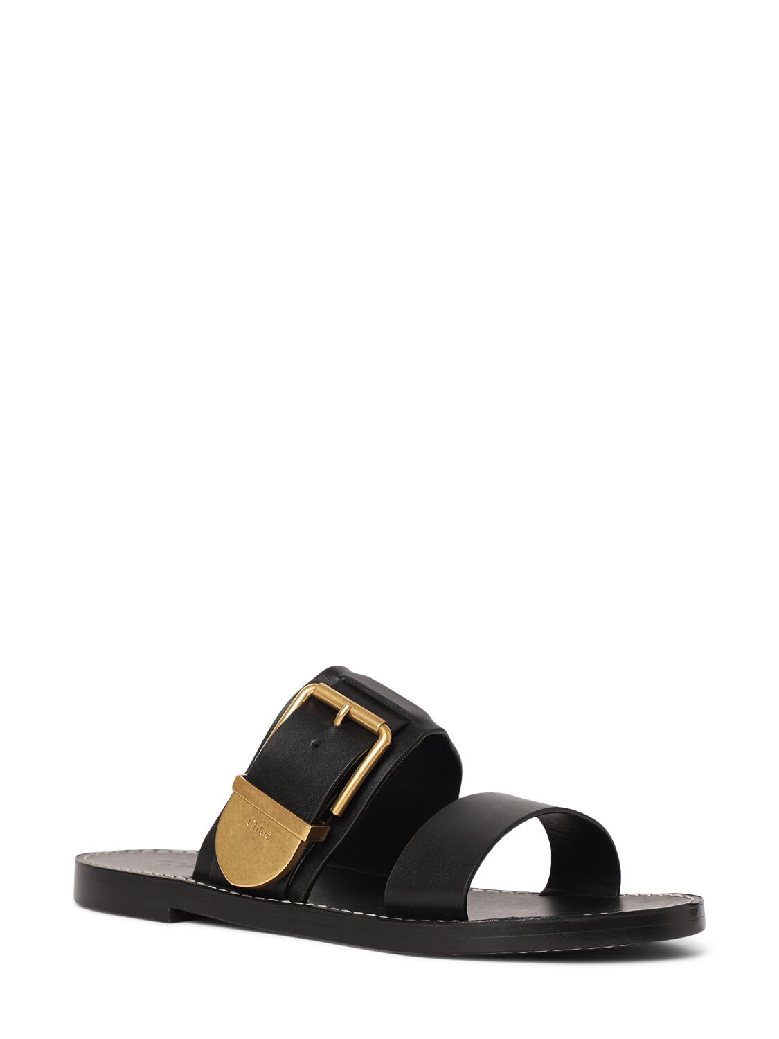 Shop Chloé 10mm Rebecca Leather Sandals In 블랙