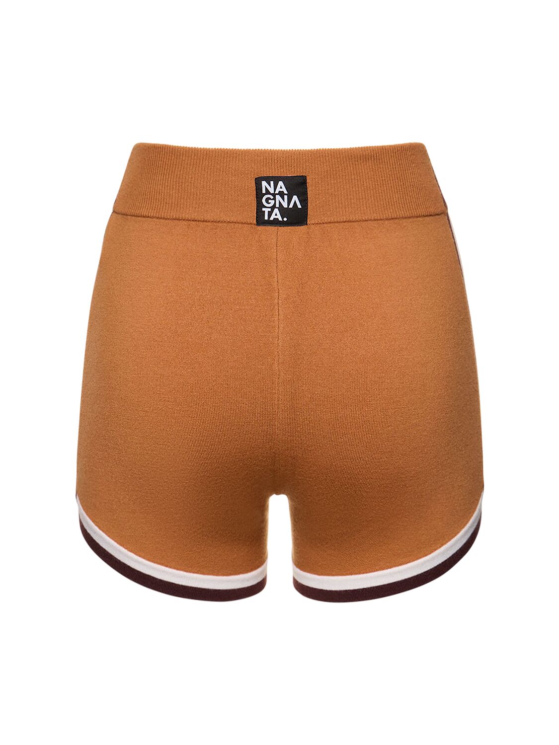 Shop Nagnata Retro High Waist Shorts In Brown