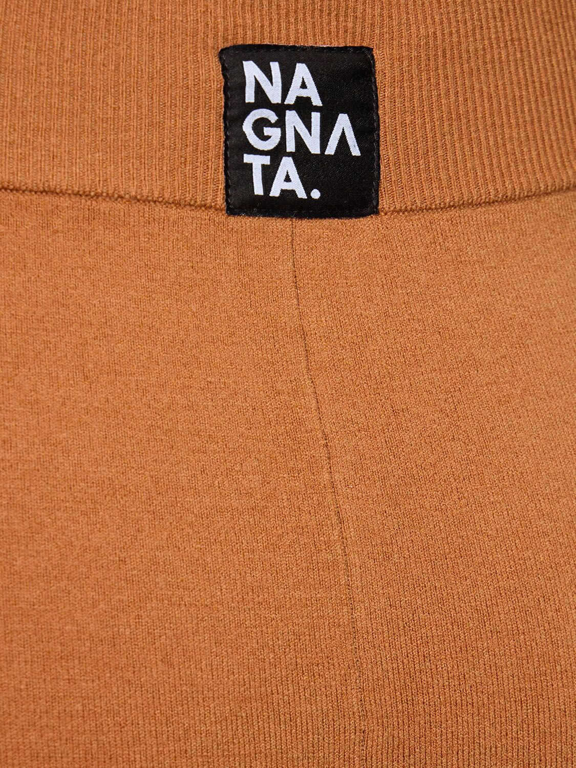 Shop Nagnata Retro High Waist Shorts In Brown