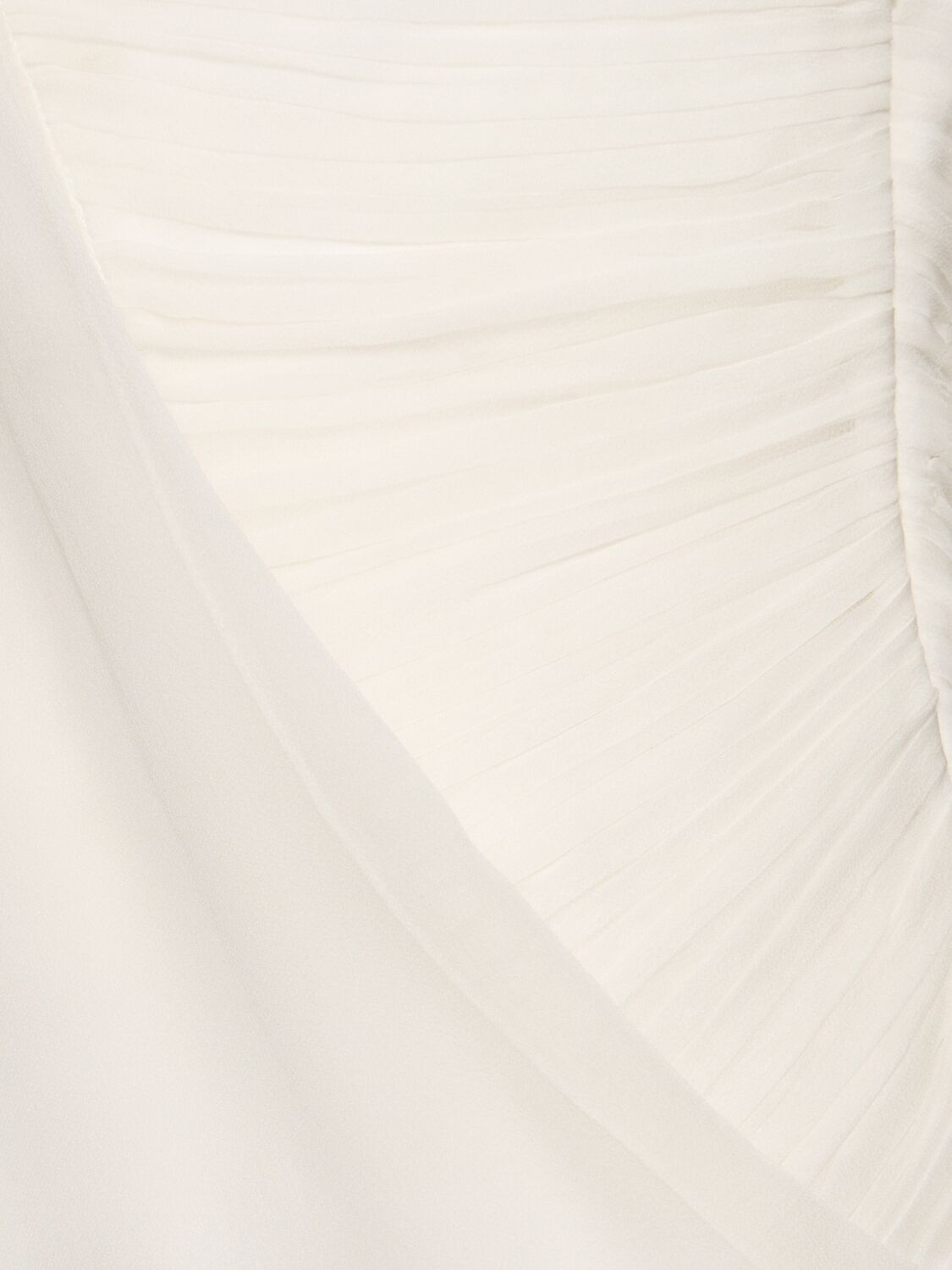 Shop Alberta Ferretti Draped Silk Chiffon Long Dress In White