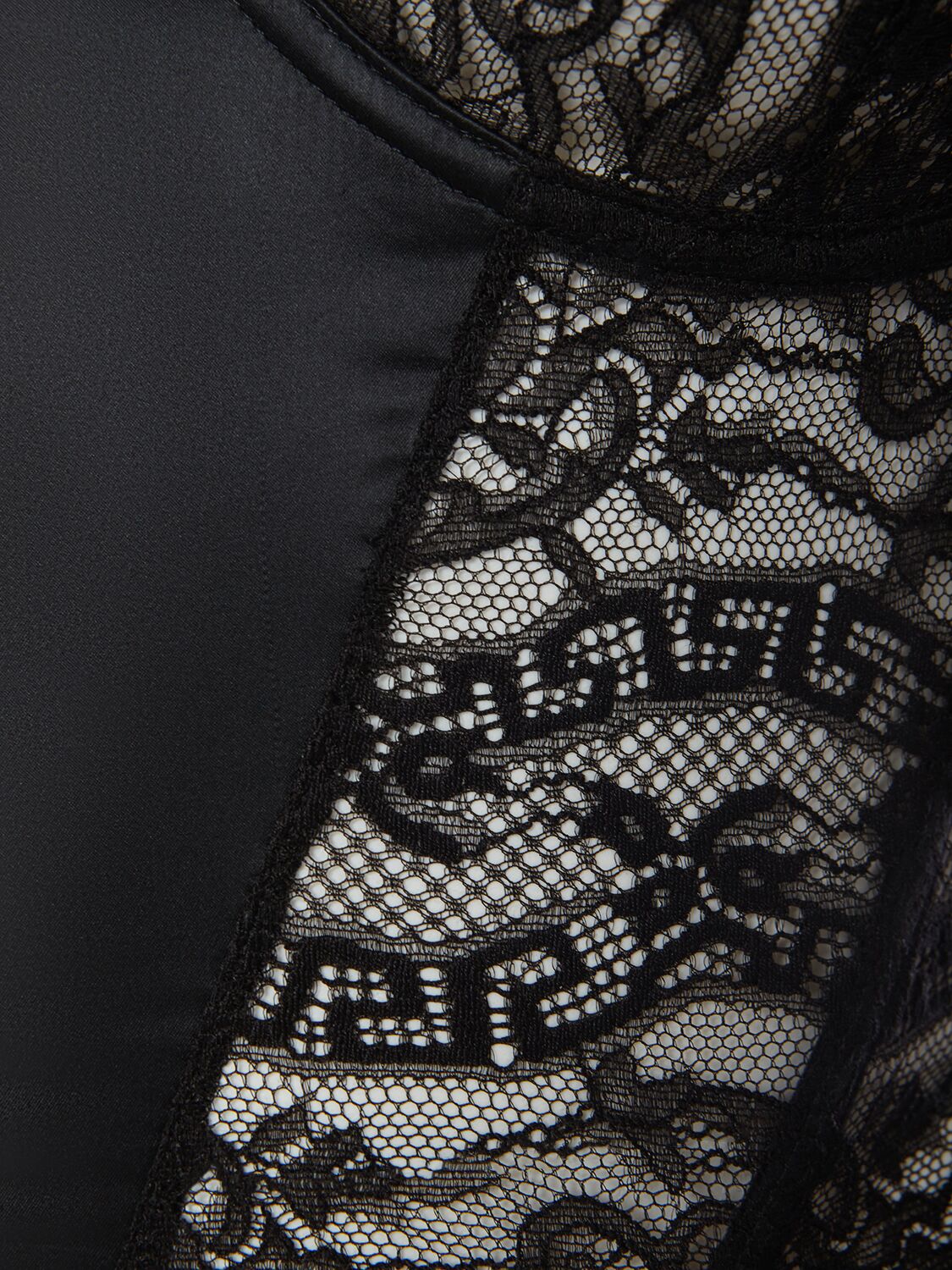 Shop Versace Lace Bralette In Black