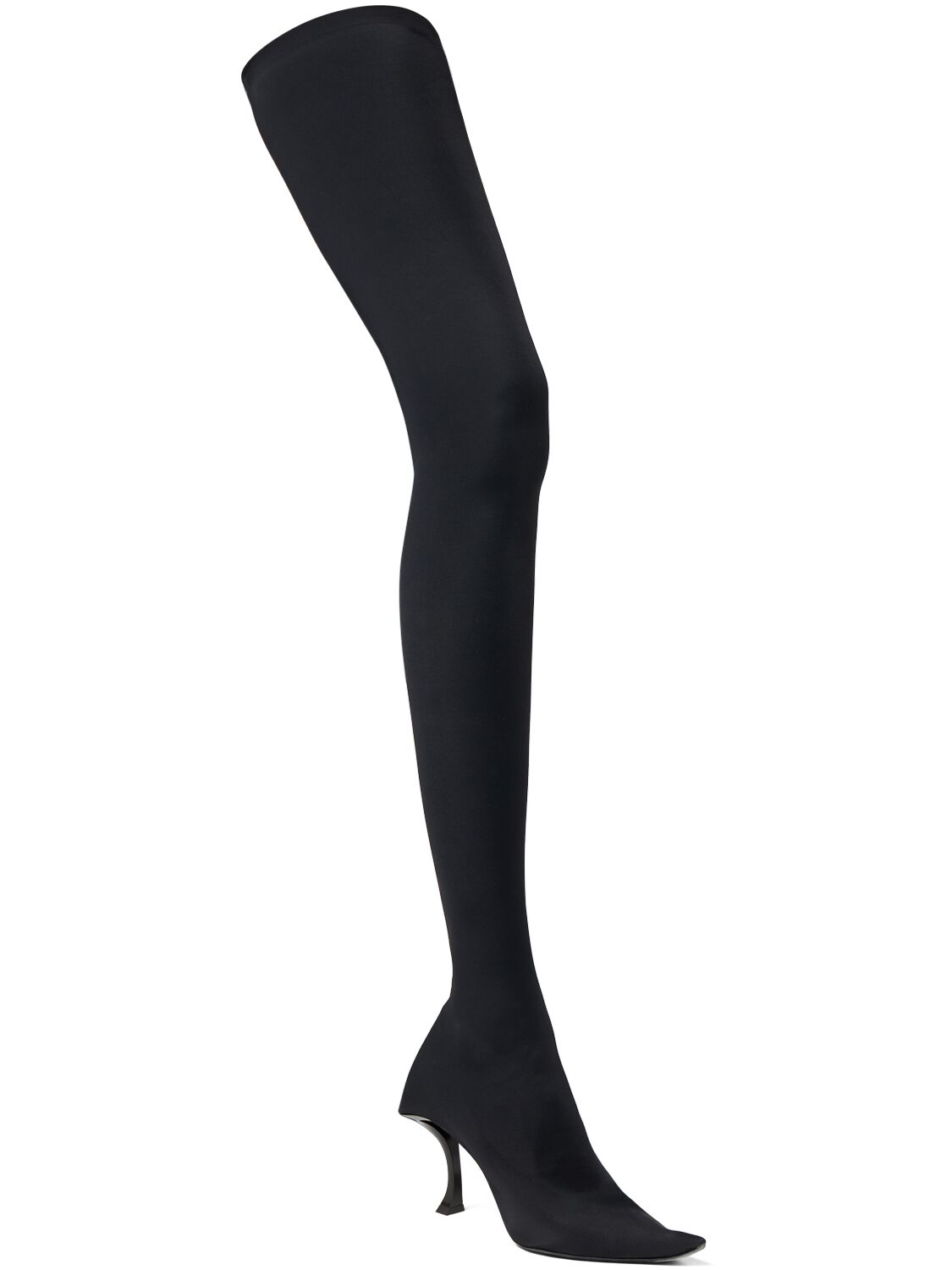 Shop Balenciaga 100mm Hourglass Nylon Blend Boots In Black