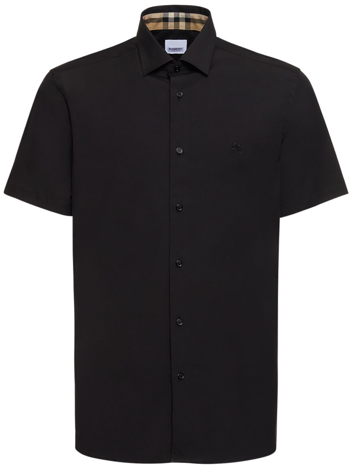 Burberry Sherfield Slim Fit Cotton Blend Shirt In Black