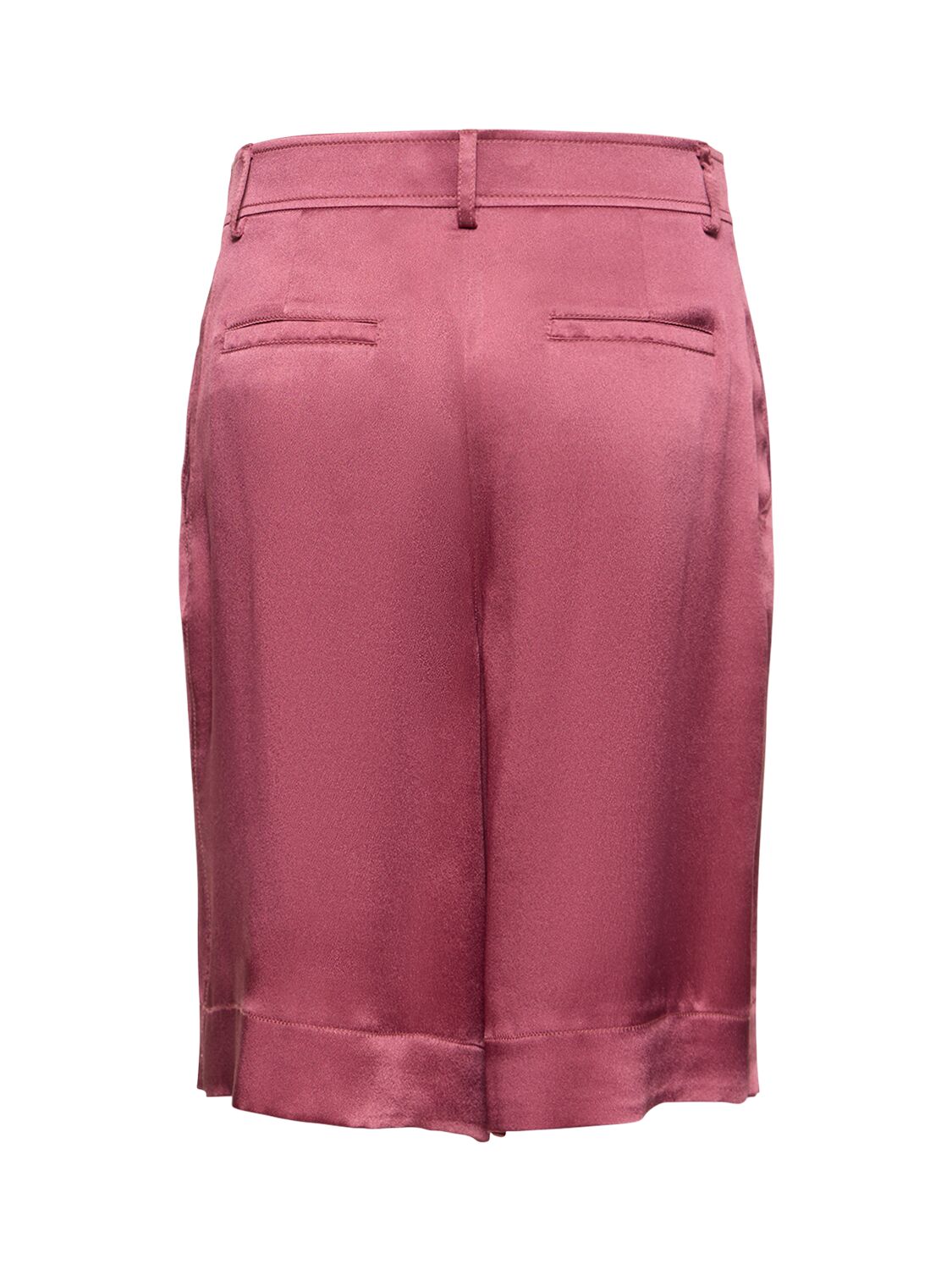 Shop Alberta Ferretti Satin Shorts In Dark Pink