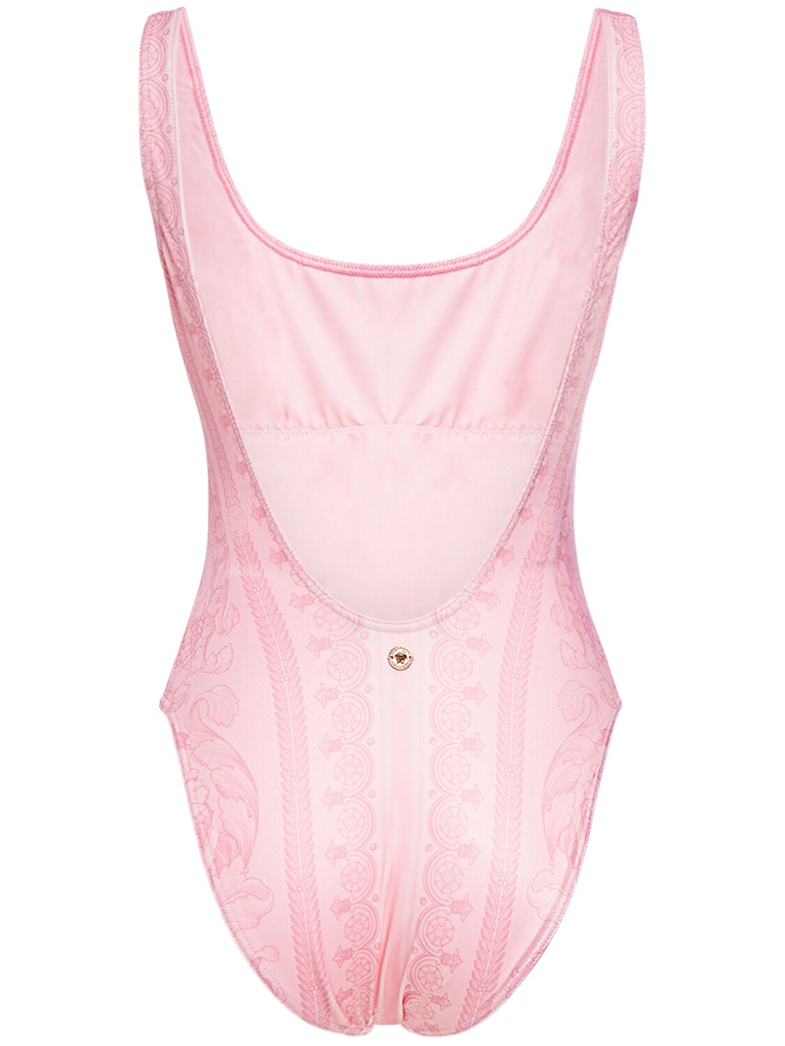 Shop Versace Barocco Print Lycra One-piece Swimsuit In Pink