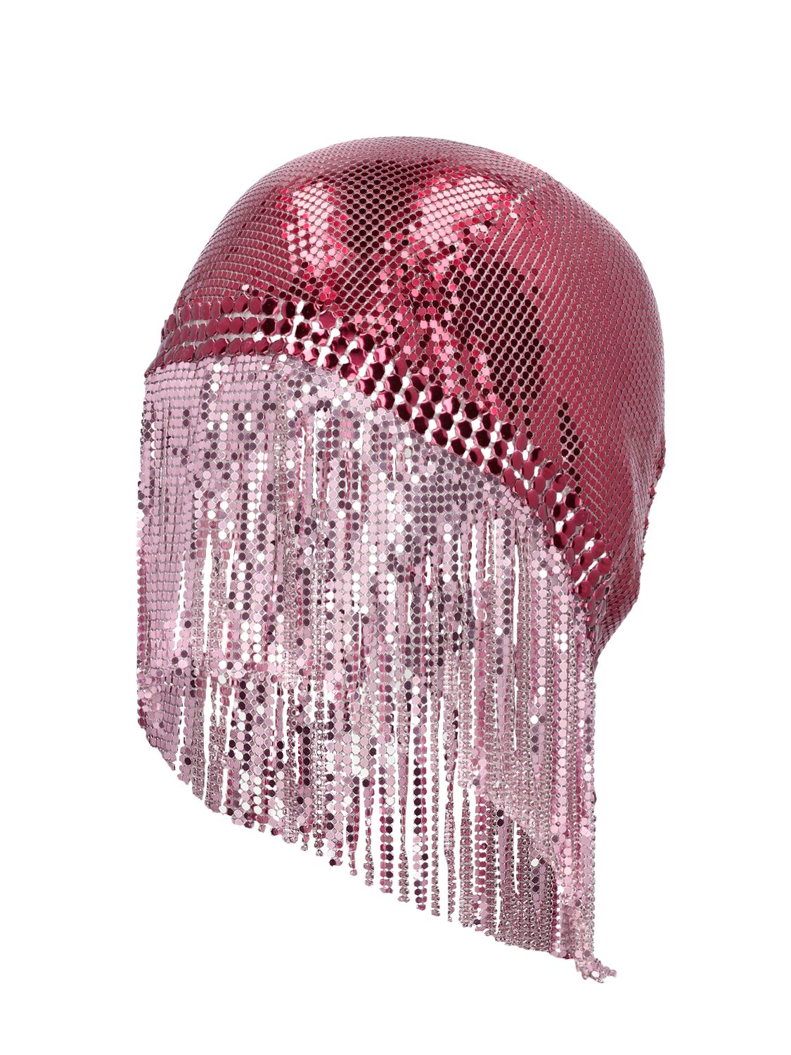 Shop Rabanne Bonnet Mesh Head Piece In Fuchsia,pink