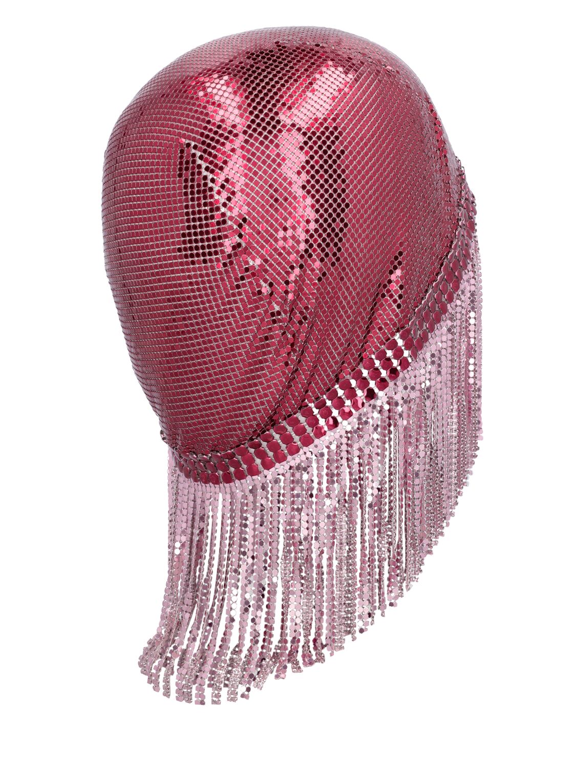 Shop Rabanne Bonnet Mesh Head Piece In Fuchsia,pink