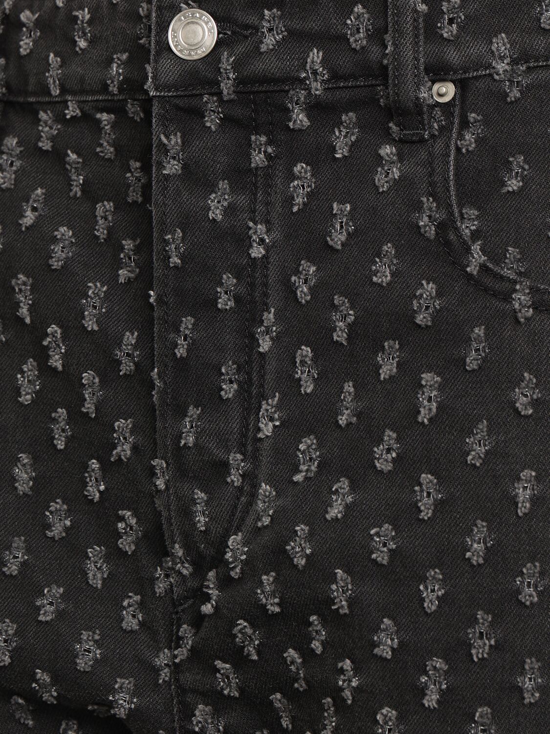 Shop Isabel Marant Lesia Cotton Denim Shorts In Black