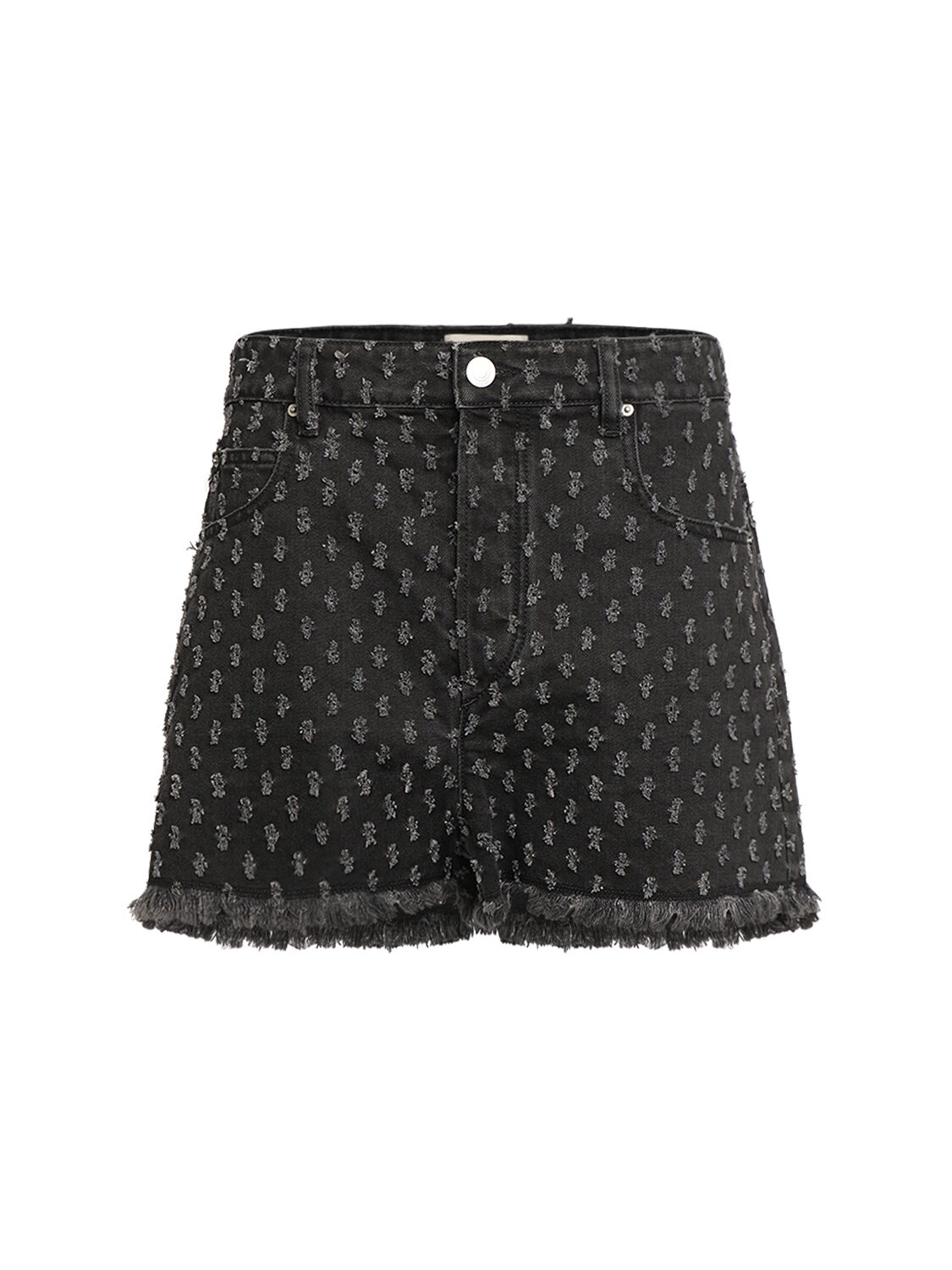 Isabel Marant Lesia Cotton Denim Shorts In Black