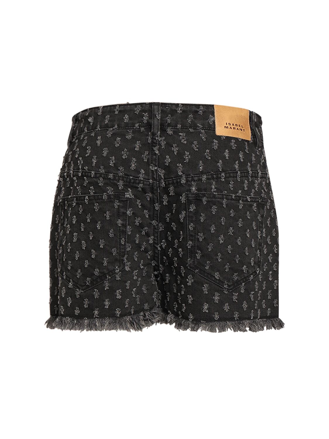 Shop Isabel Marant Lesia Cotton Denim Shorts In Black