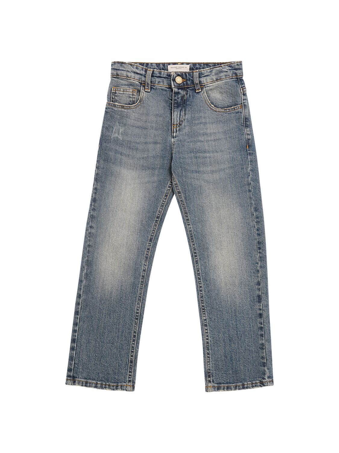 Image of Medium Stonewashed Cotton Denim Jeans