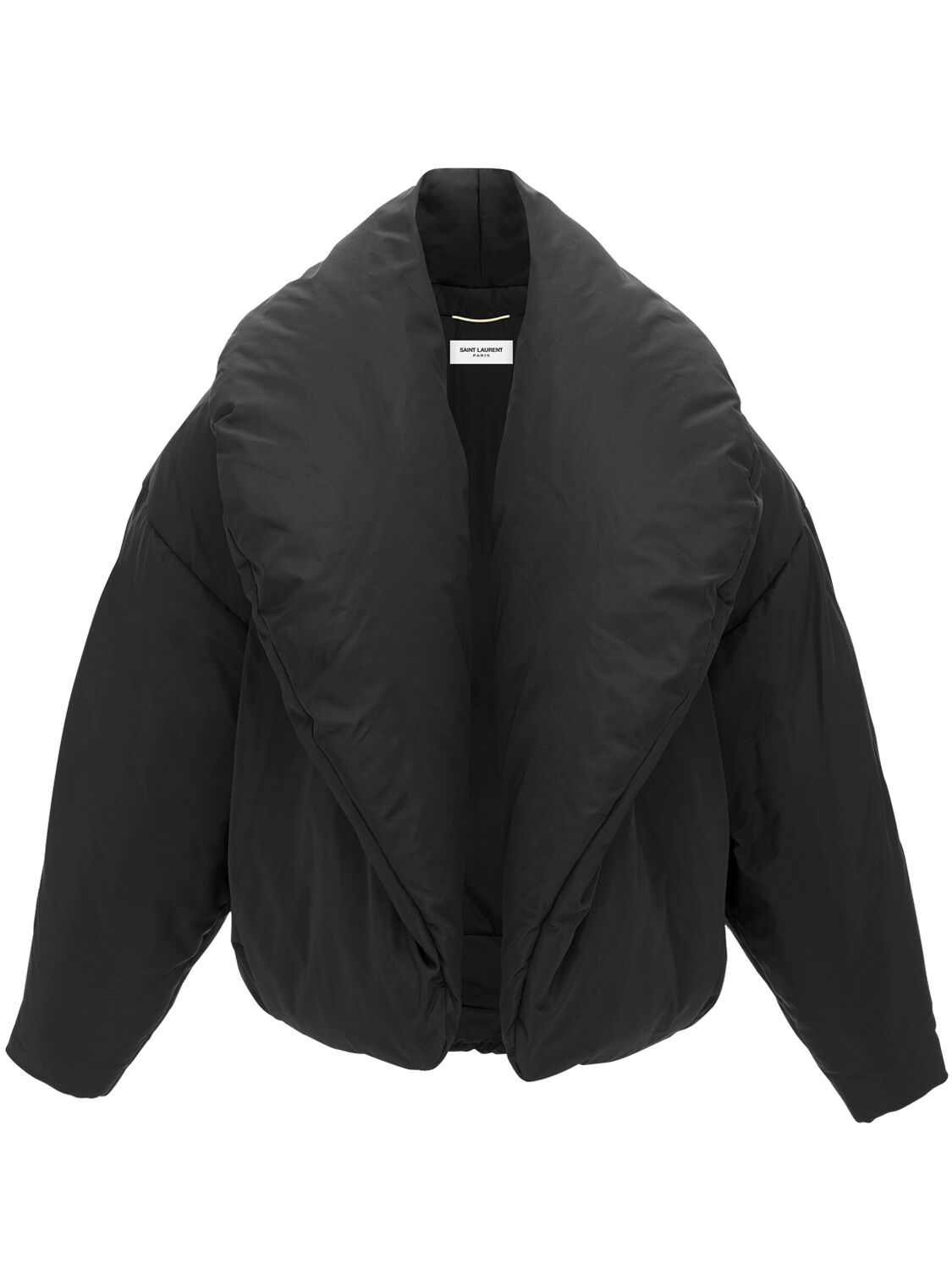 Shop Saint Laurent Silk Puffer Jacket In Black
