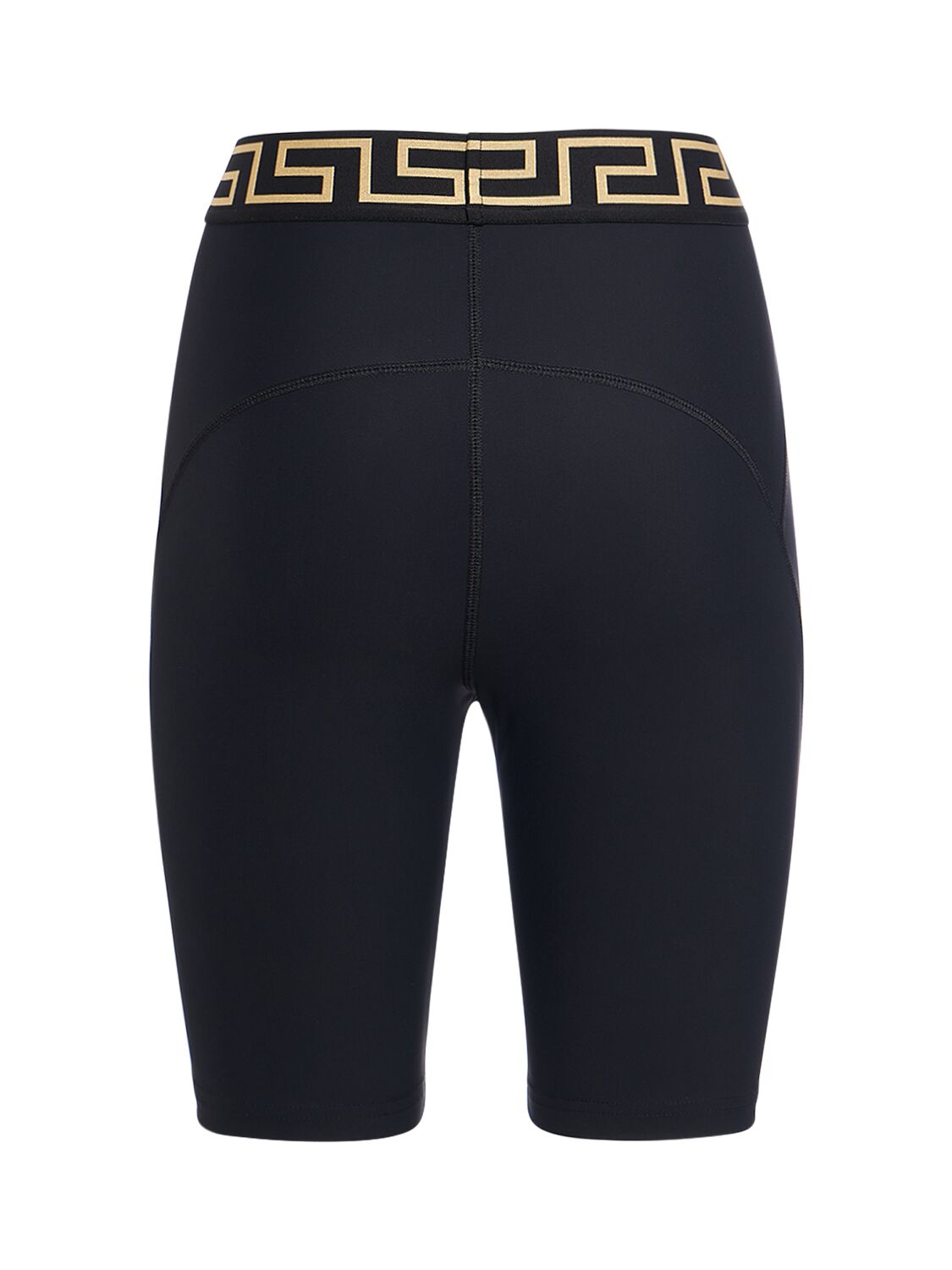 Shop Versace Greca Lycra Bike Shorts In Black