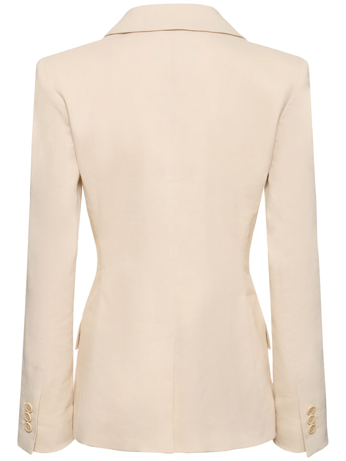 Shop Alberta Ferretti Viscose & Linen Stretch Twill Jacket In Ivory