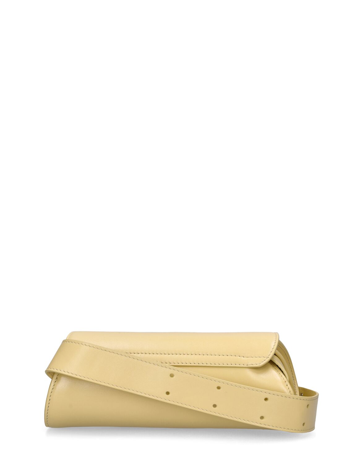 Shop Jil Sander Mini Cannolo Leather Shoulder Bag In Oak