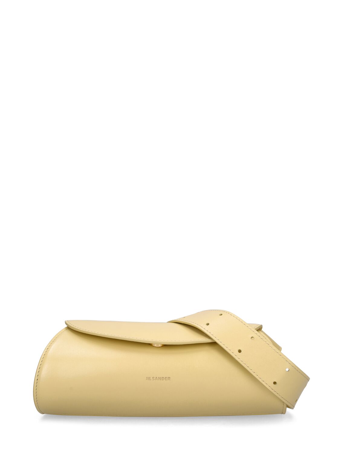 Jil Sander Mini Cannolo Leather Shoulder Bag In Oak