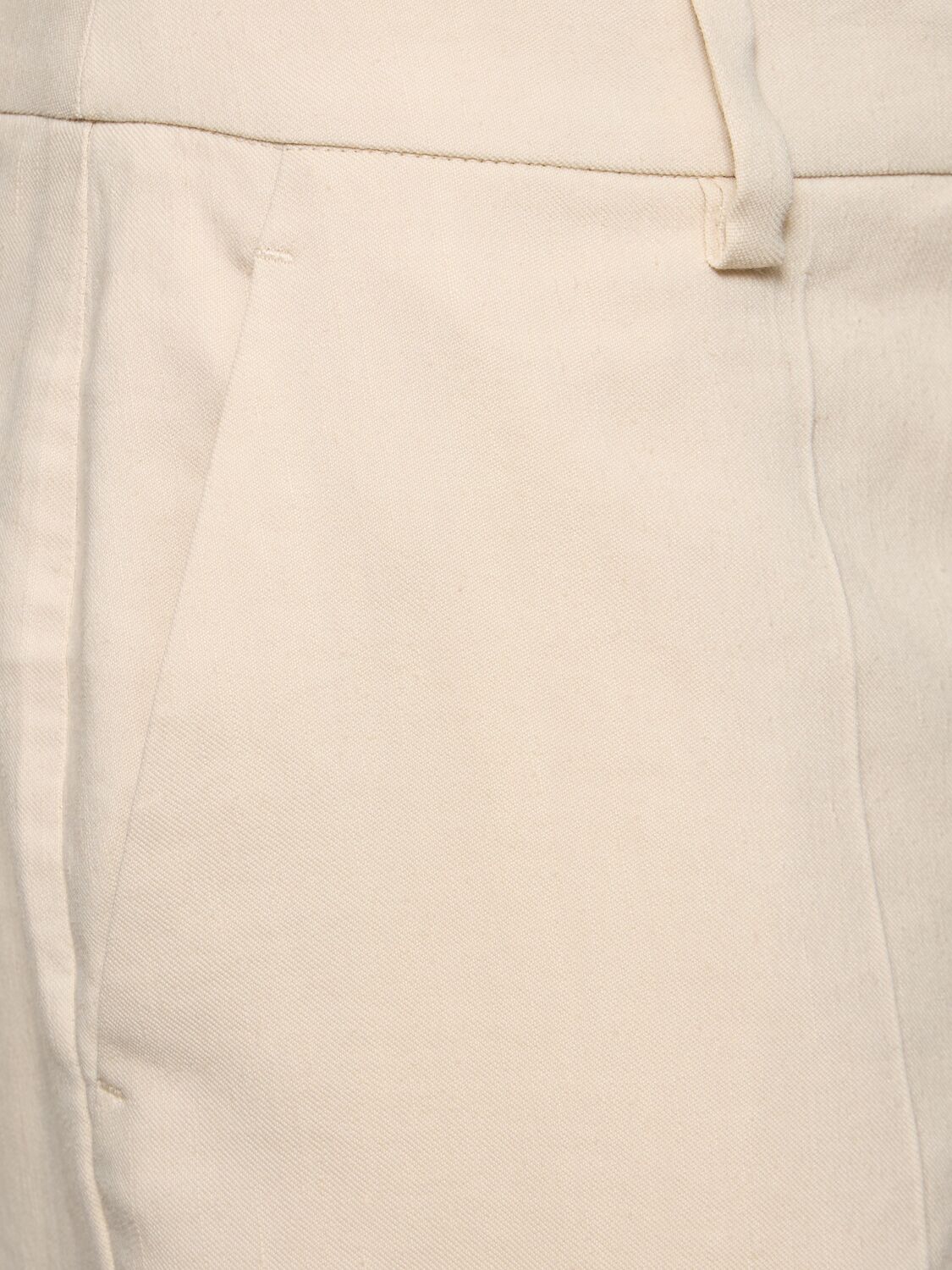Shop Alberta Ferretti Viscose & Linen Twill Flared Pants In Ivory