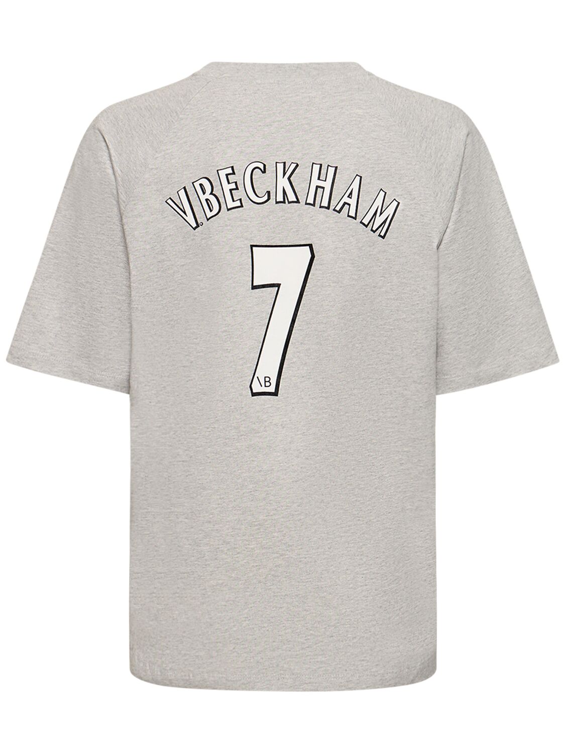 Shop Victoria Beckham Cotton Jersey Football T-shirt In Grey
