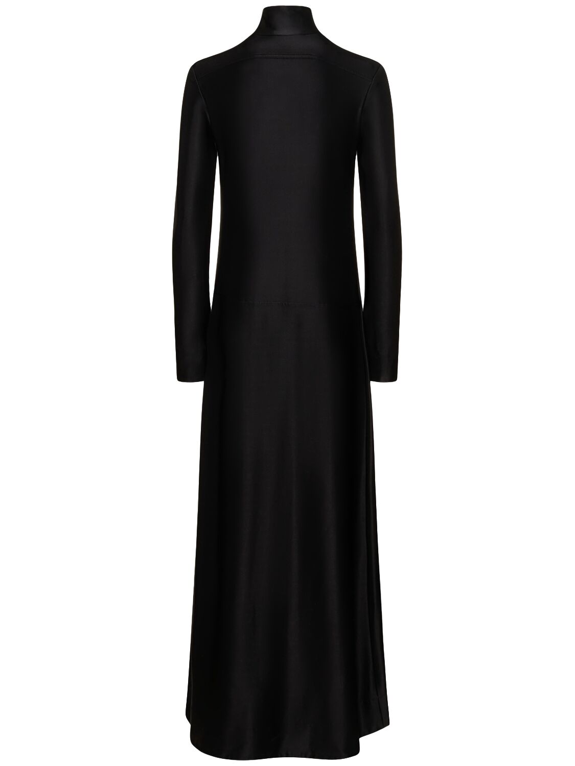Shop Jil Sander Compact Matte Viscose Jersey Long Dress In Black