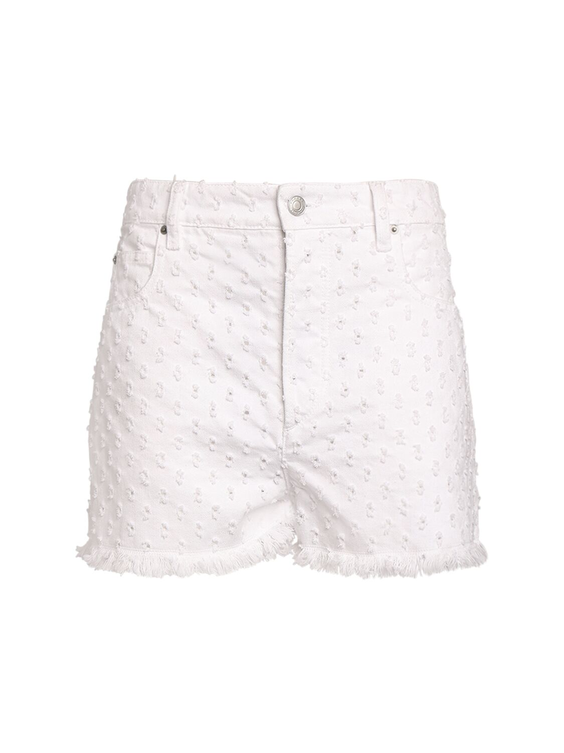 Isabel Marant Lesia Cotton Denim Shorts In White