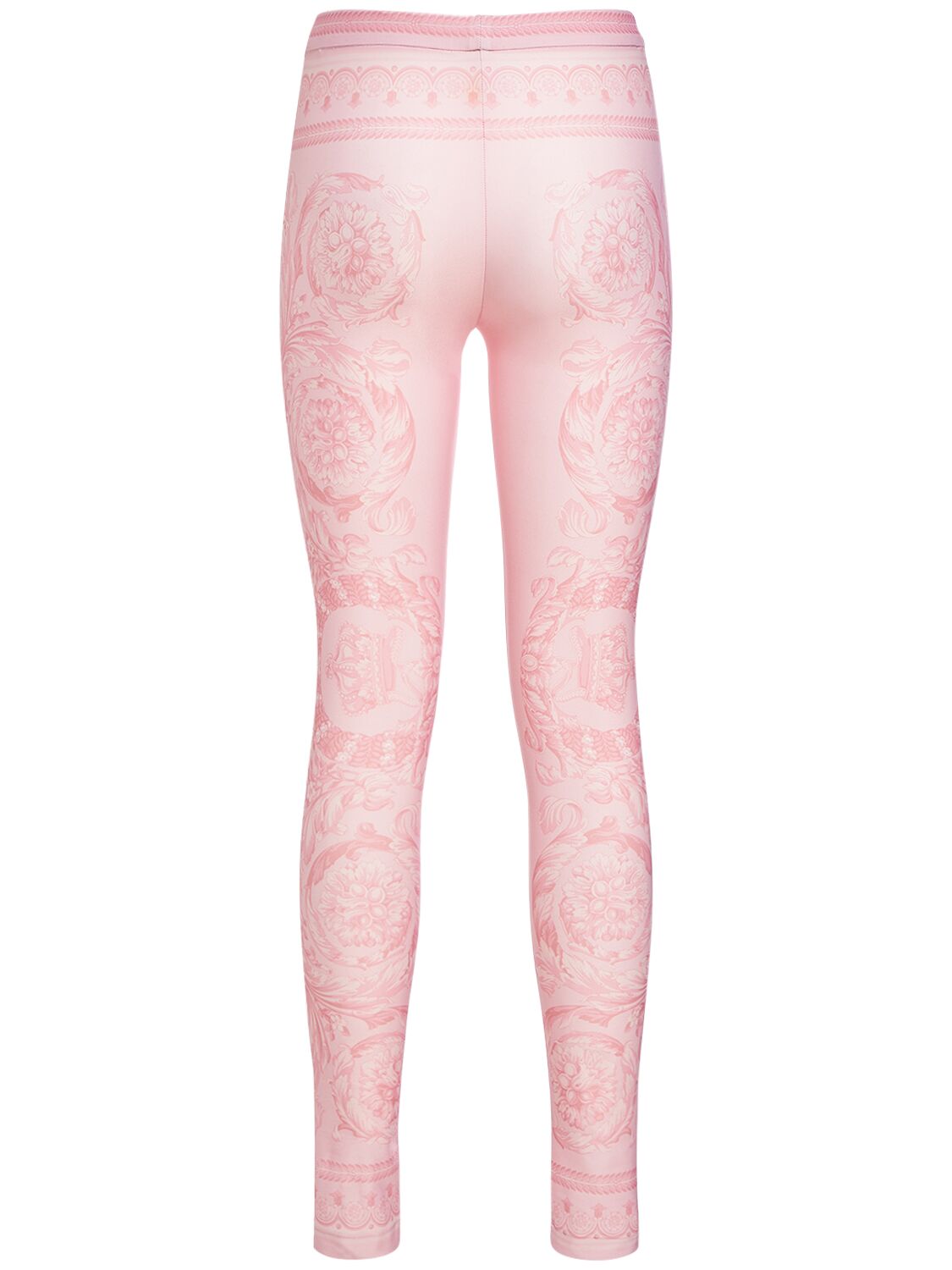 Shop Versace Barocco Print Lycra Leggings In Pink