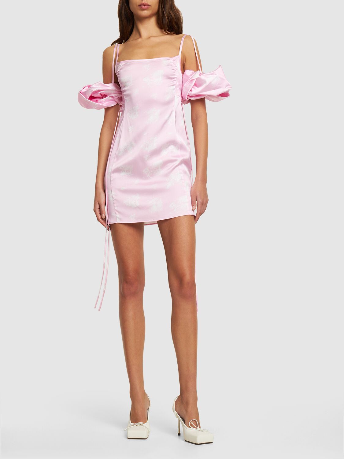 JACQUEMUS LA MINI ROBE CHOUCHOU SATIN MINI DRESS 