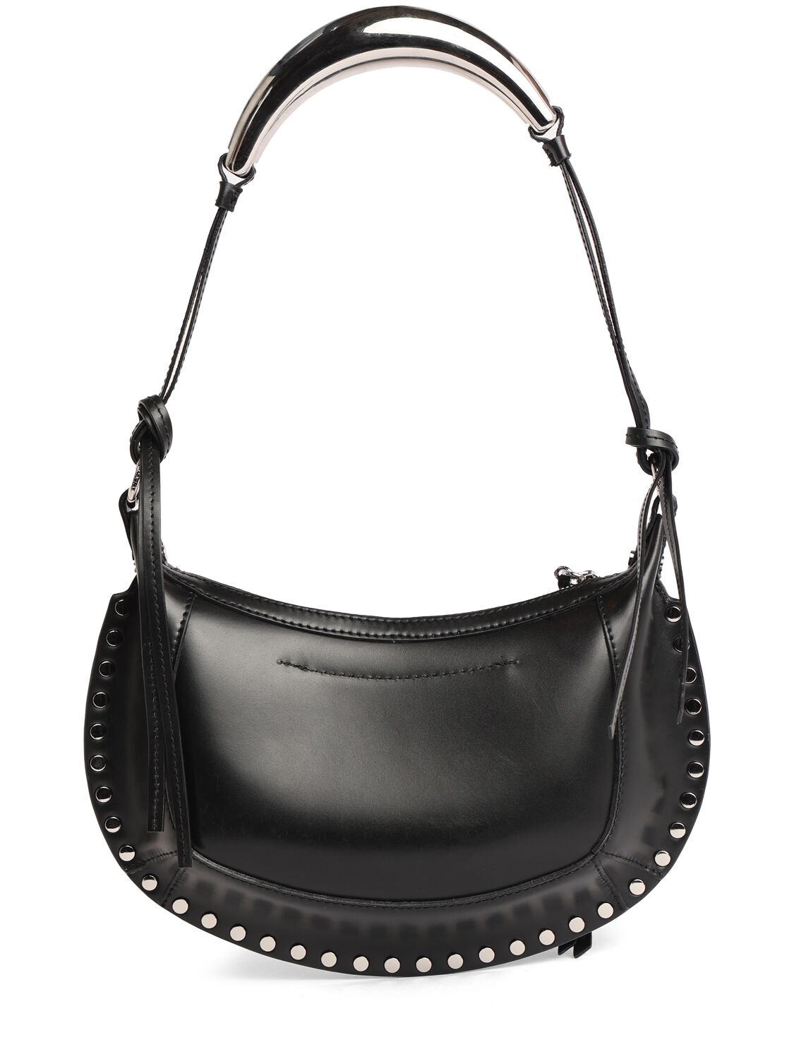 Shop Isabel Marant Oskan Moon Leather Shoulder Bag In Black