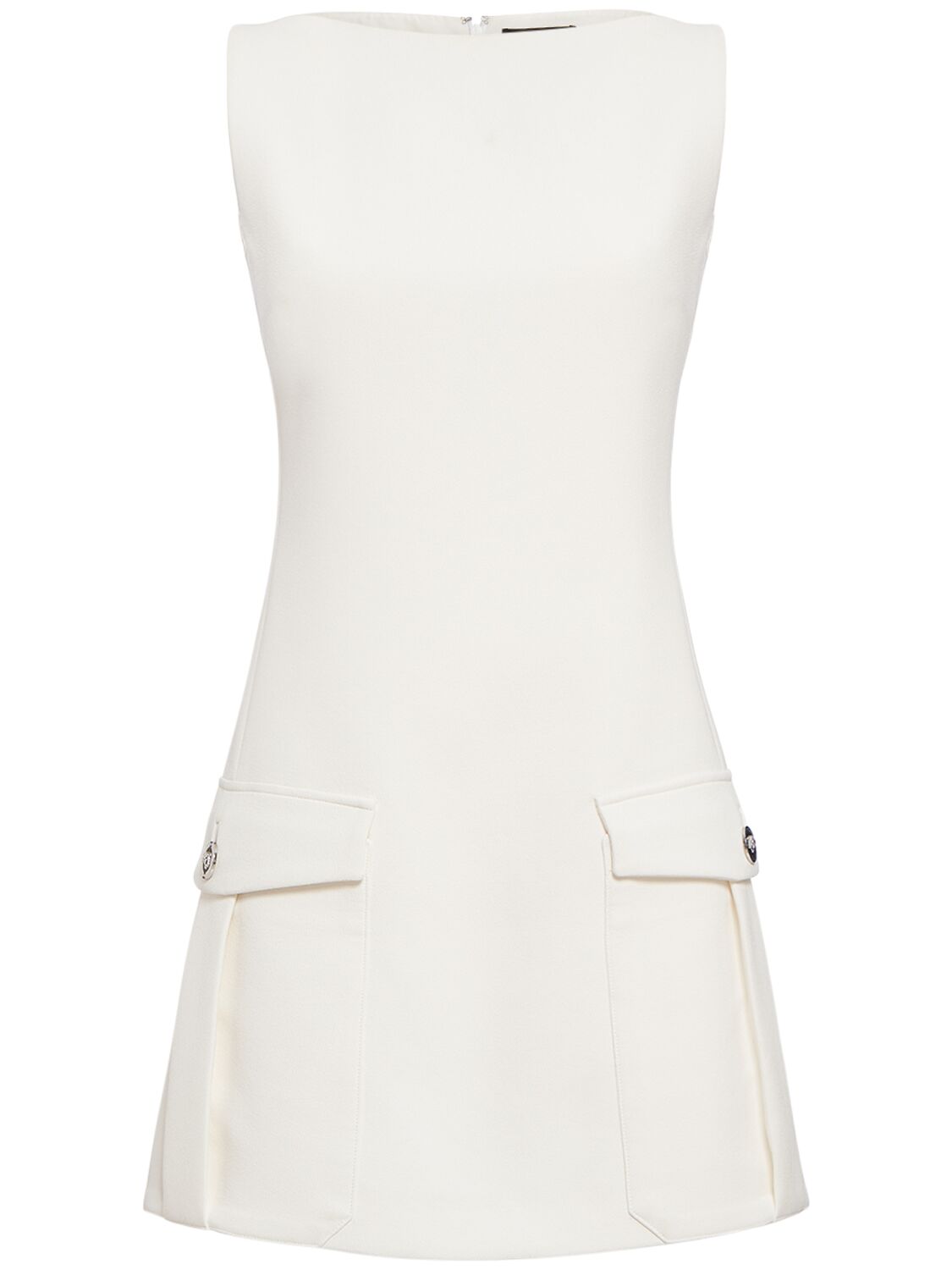 Shop Versace Double Stretch Viscose Crepe Mini Dress In White