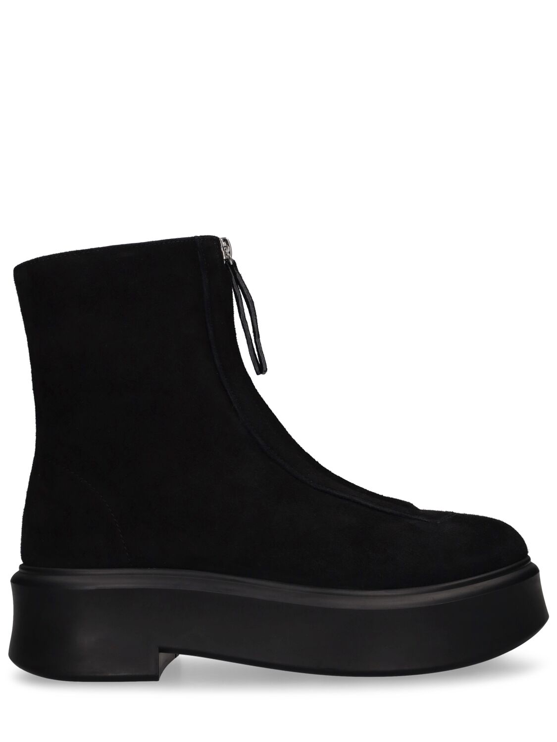 Image of 50mm Zipped Suede Ankle Boot