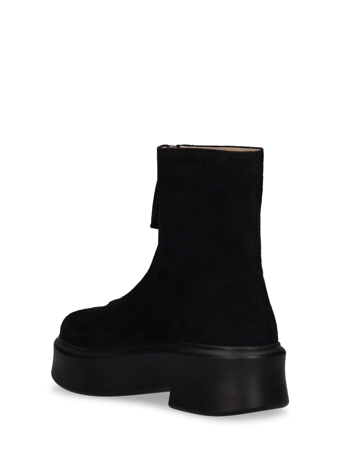 Shop The Row 50mm Zipped Suede Ankle Boot In Black