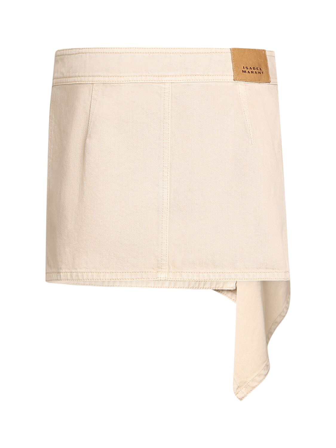 Shop Isabel Marant Junie Cotton Mini Skirt In Ecru