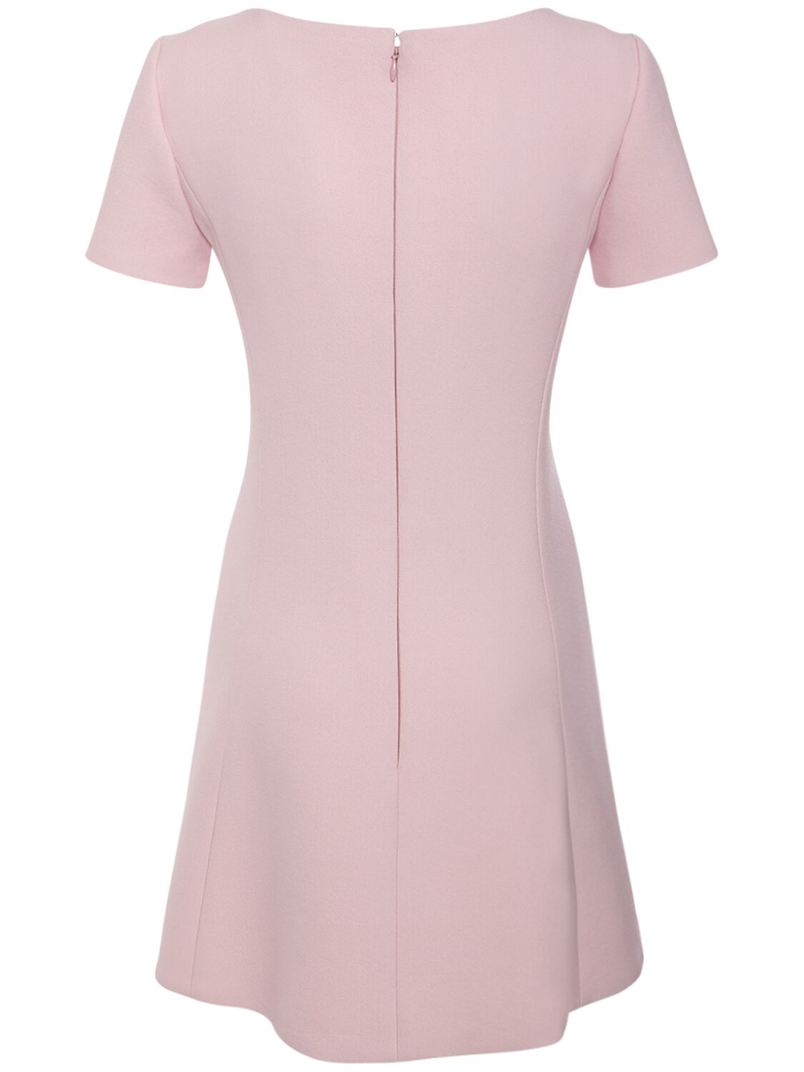 Shop Versace Stretch Crepe Mini Dress W/logo In Pink