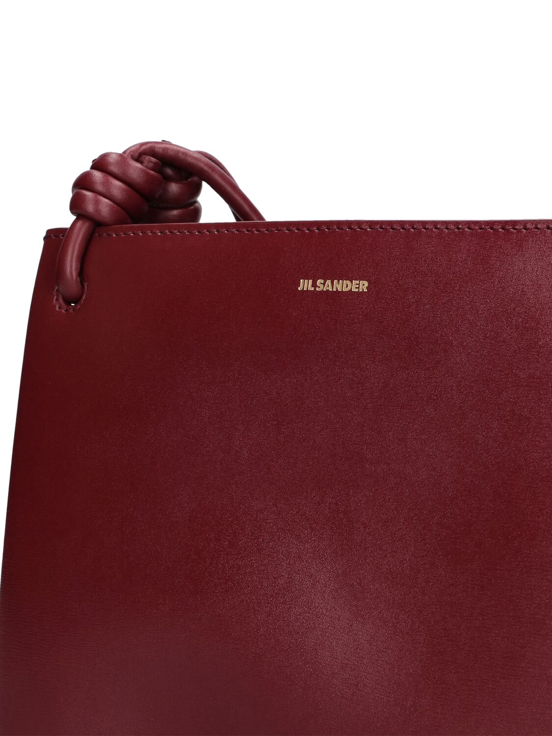 Shop Jil Sander Small Giro Leather Shoulder Bag In Garnet Red