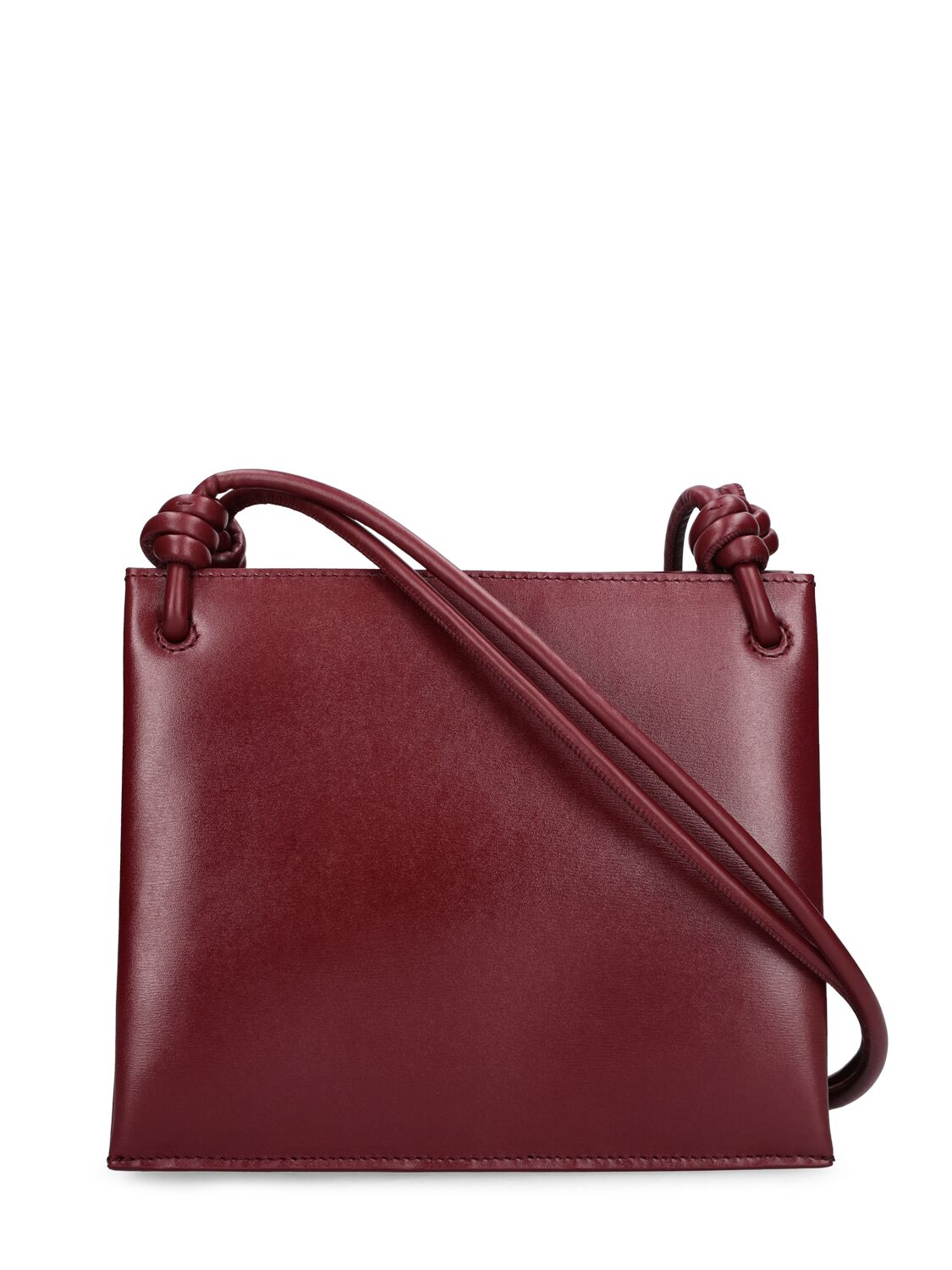 Shop Jil Sander Small Giro Leather Shoulder Bag In Garnet Red