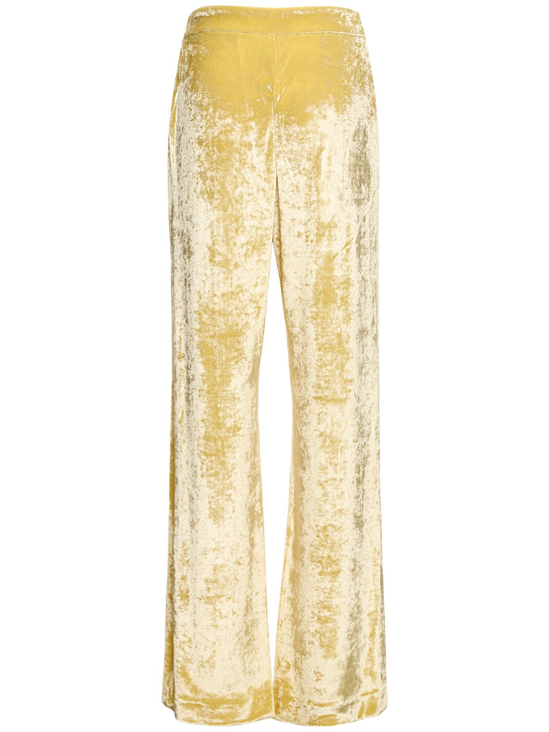 Shop Jil Sander Velvet Jersey Straight Pants In Yellow