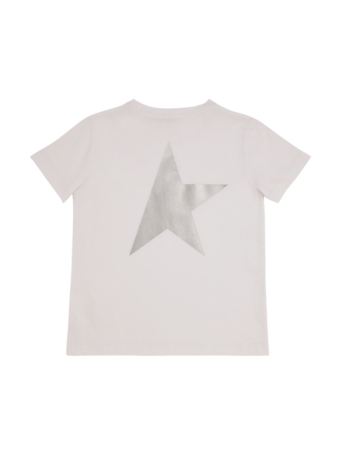Golden Goose Cotton T-shirt With Back Glittered Print In 白色