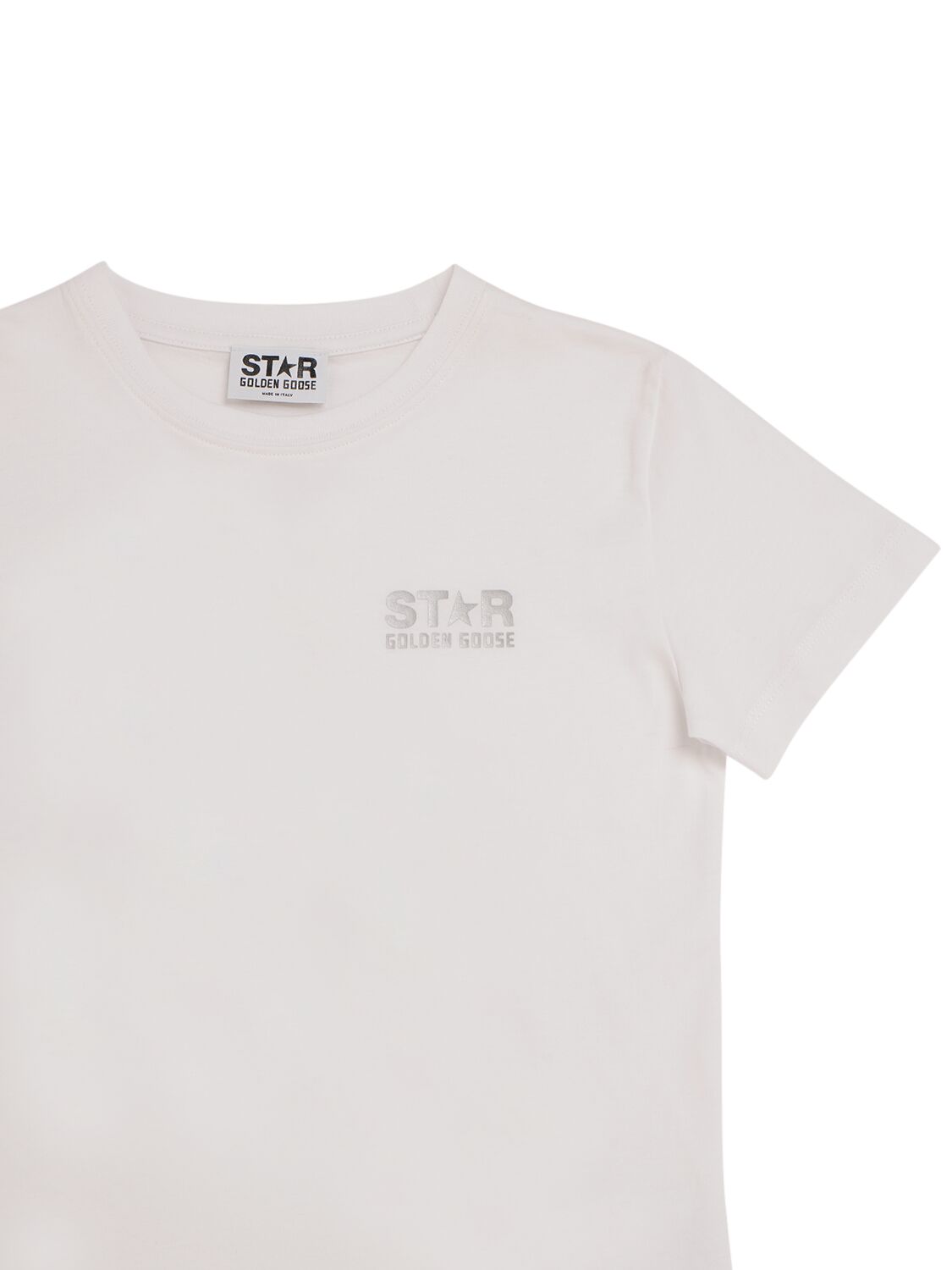 Golden Goose Cotton T-shirt With Back Glittered Print In 白色