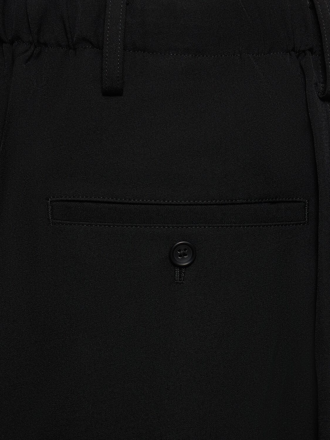 Shop Yohji Yamamoto U-double Stitch Elastic Wool Pants In Black