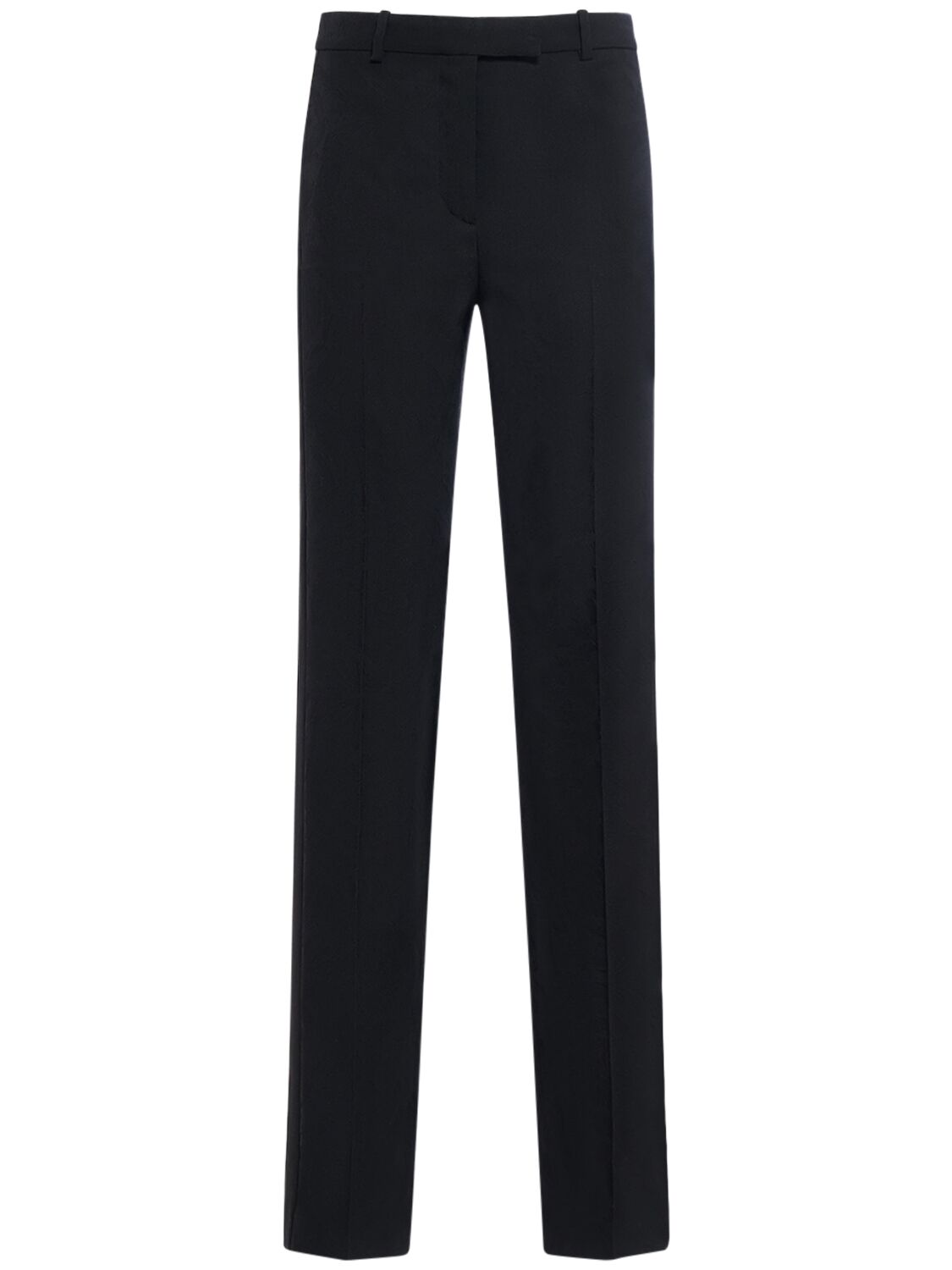 Shop Versace Barocco Tailored Wool Straight Pants In Black