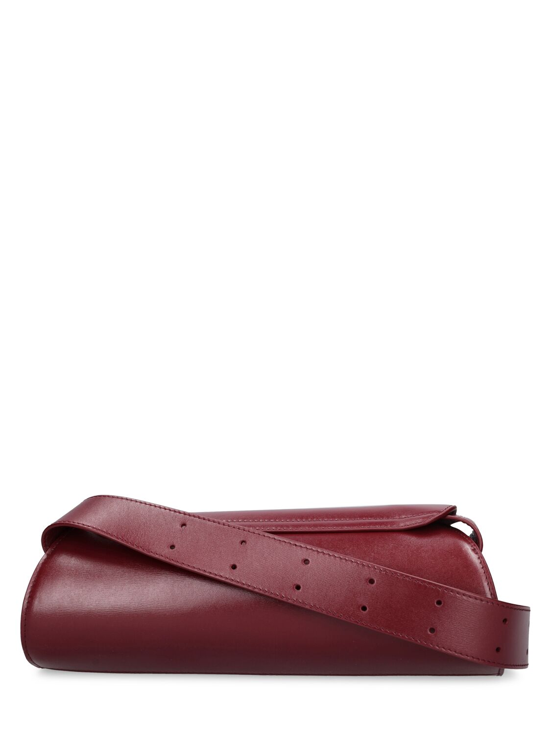 Shop Jil Sander Small Cannolo Leather Shoulder Bag In Garnet Red