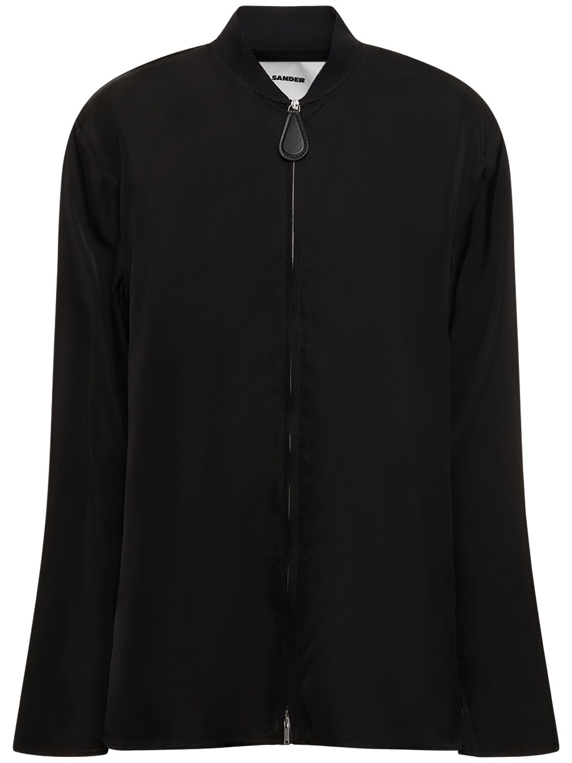 Jil Sander Fluid Viscose Twill Shirt Jacket In Black