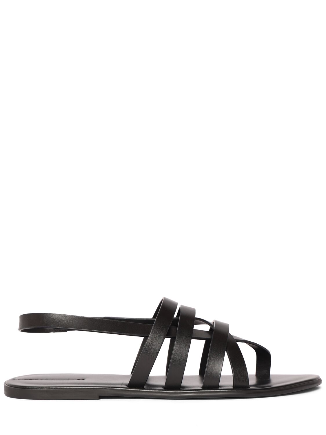 Shop The Row 10mm Line Leather Sandals In 黑色