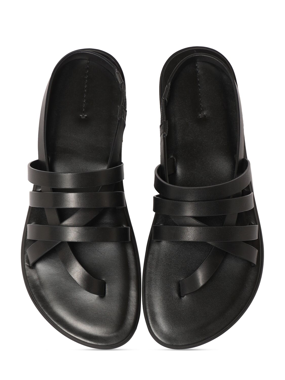 Shop The Row 10mm Line Leather Sandals In 黑色